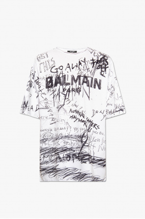 Balmain Newsprint logo sequin dress