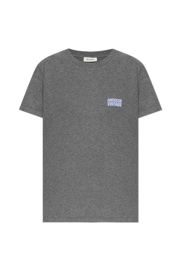 American Vintage Camiseta de algodón con logo estampado