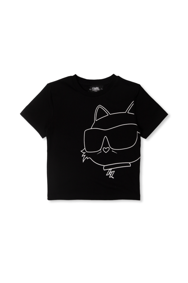 Karl Lagerfeld Kids Gucci mirror logo-print short-sleeve T-shirt