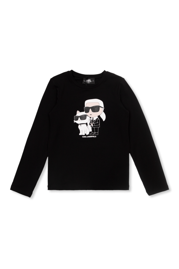 Karl Lagerfeld Kids abstract-print silk shirt hoodie 101