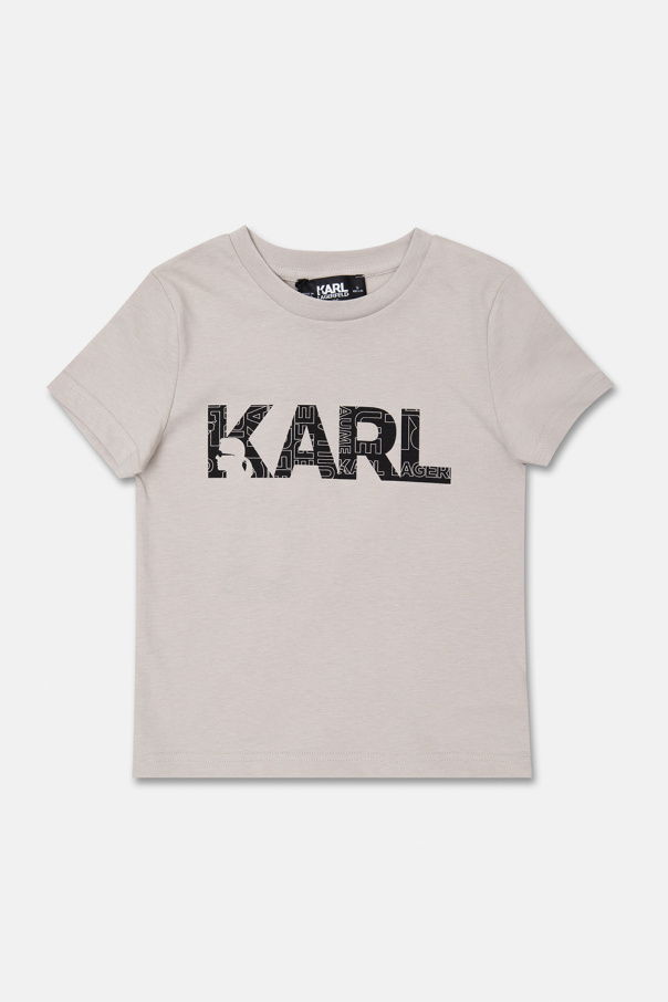 Karl Lagerfeld Kids Abito T-shirt Nero In Jersey Di Cotone