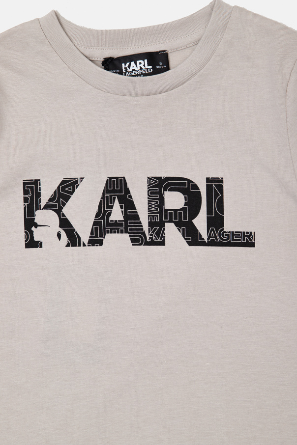 Karl Lagerfeld Kids Abito T-shirt Nero In Jersey Di Cotone