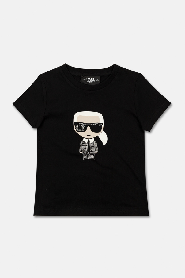 Karl Lagerfeld Kids Love Moschino Sweatshirt met capuchon en poppenprint in grijs