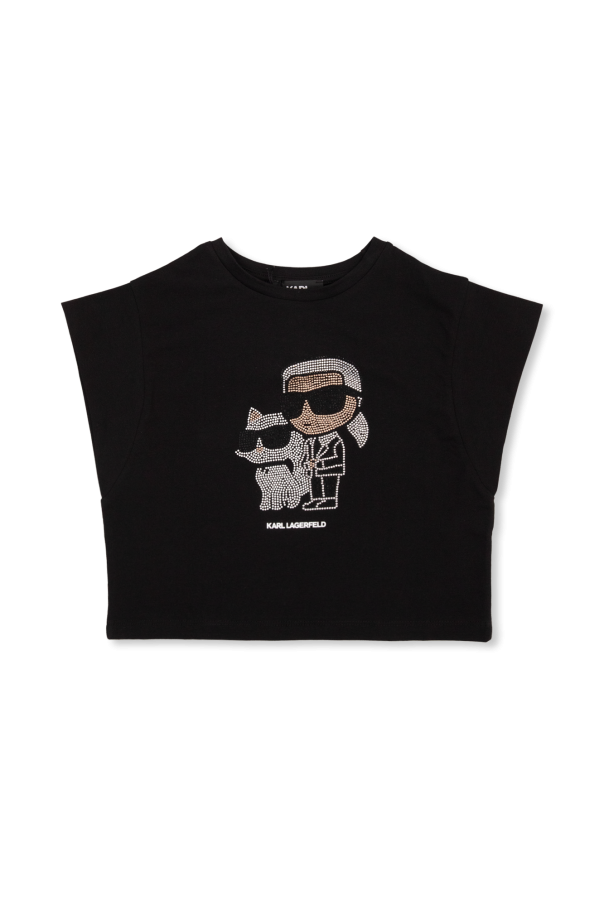 Karl Lagerfeld Kids T-shirt with crystals