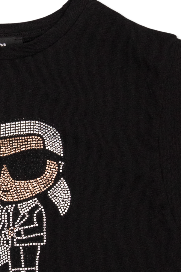 Karl Lagerfeld Kids T-shirt z połyskującą aplikacją