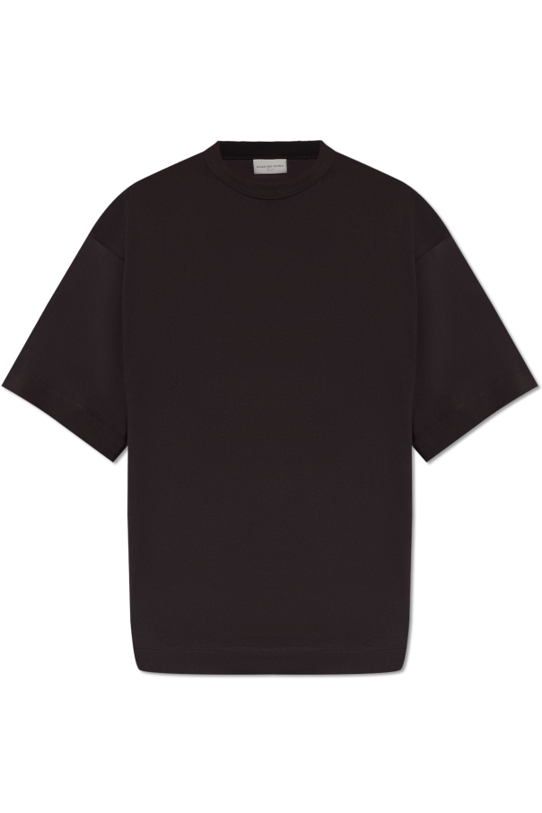 tie-dye print denim przodu shirt Bawełniany t-shirt
