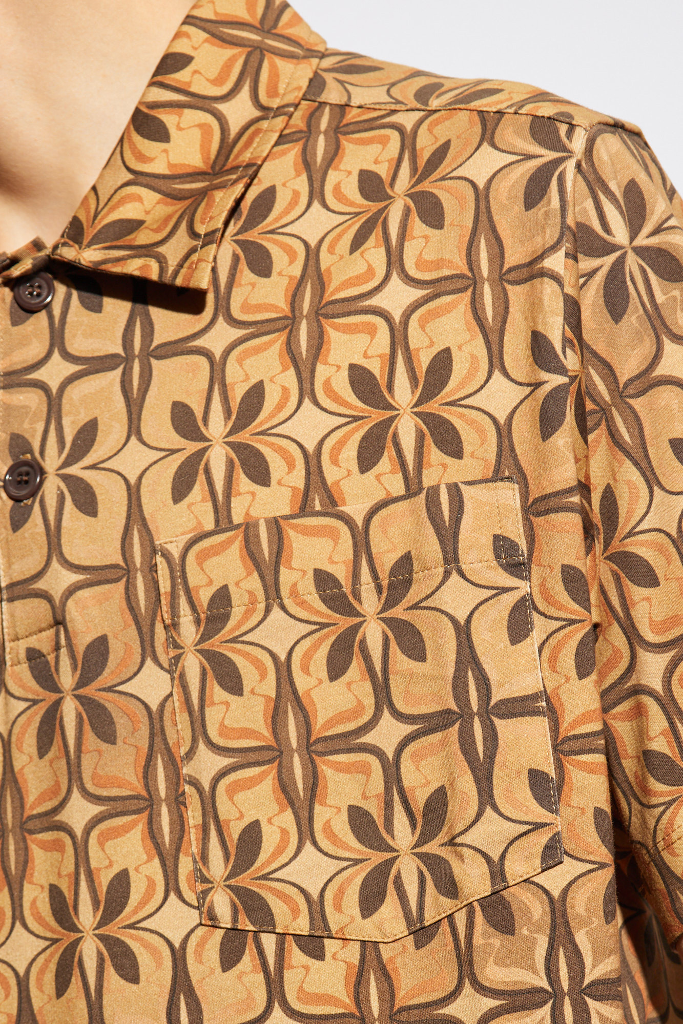 Dries Van Noten polo dress shirt with floral motif