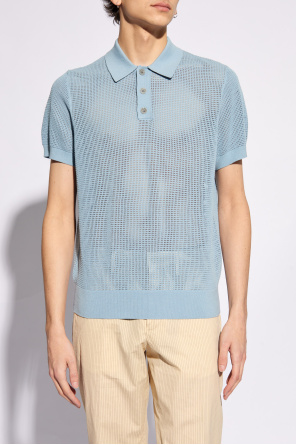Dries Van Noten Perforated polo cuff shirt