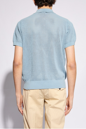Dries Van Noten Perforated polo cuff shirt