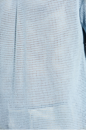Dries Van Noten Perforated preto polo shirt