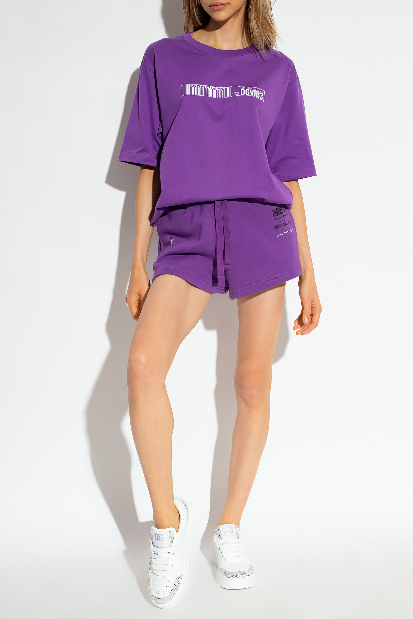 Dolce & Gabbana floral-print ruched mini skirt Printed T-shirt