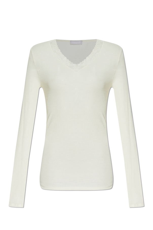 Lingerie-inspired top with long sleeves od Hanro