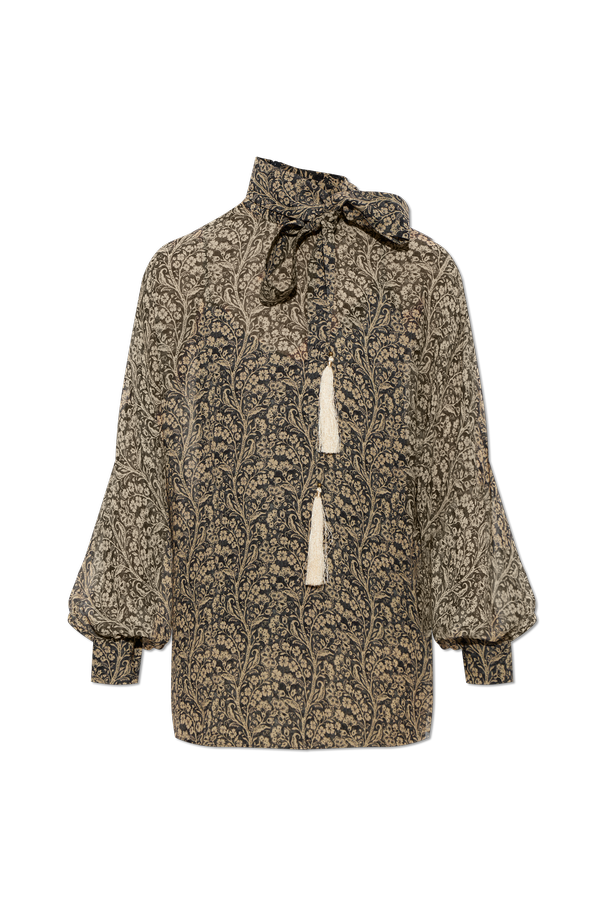 Patterned top with a stand-up collar od Zimmermann