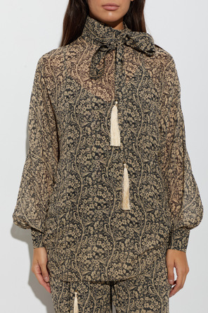 Zimmermann Patterned top with a stand-up collar