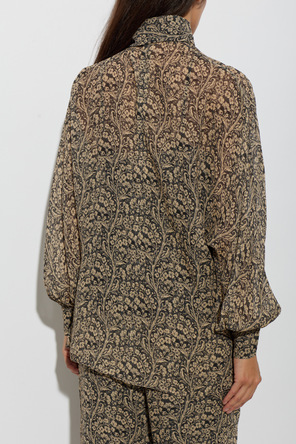 Zimmermann Patterned top with a stand-up collar