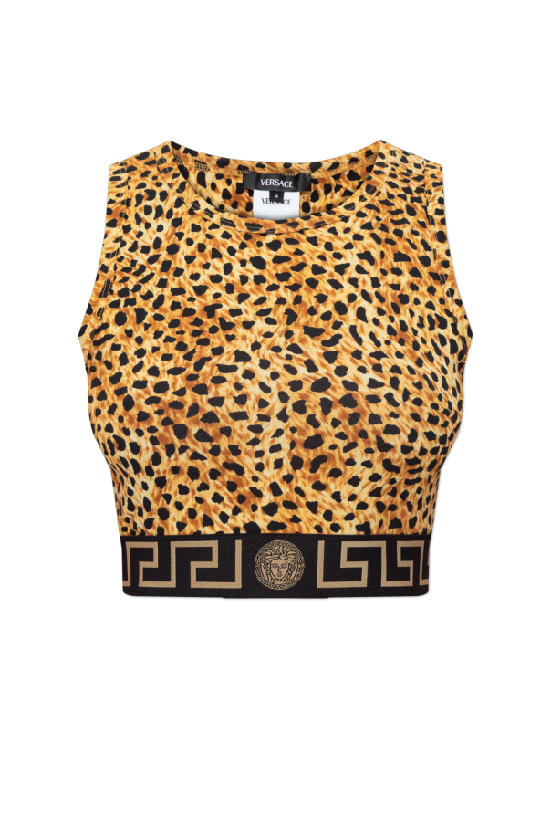 Short top with animal print od Versace