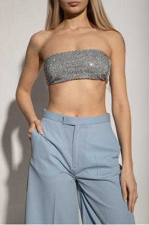forte_forte Cropped top with glossy crystals