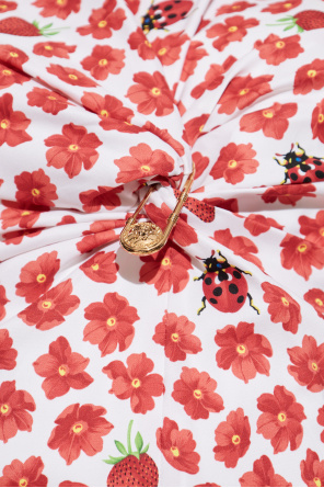 Versace Top de seda con motivo floral