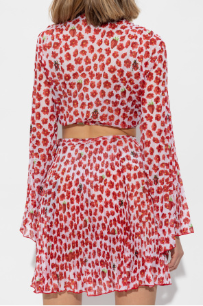 Versace Camisa de playa plisada corta