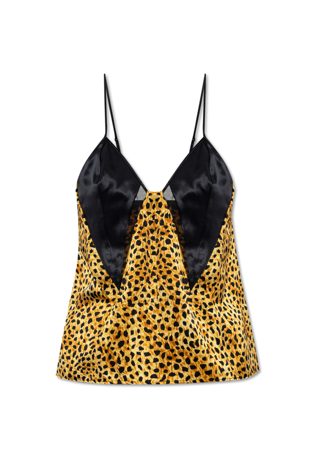Silk top with animal print od Versace