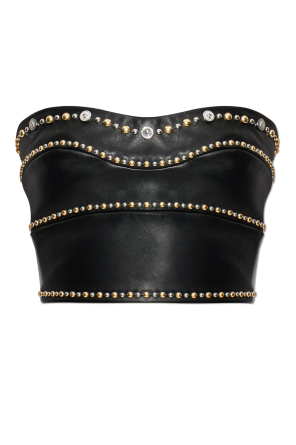 Leather off-shoulder top