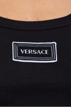 Versace Top de canalé sin mangas