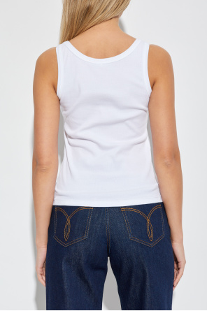 Versace Top de canalé sin mangas