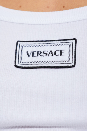 Versace Top de canalé sin mangas