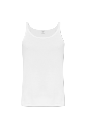 Lingerie-style top with a round neckline