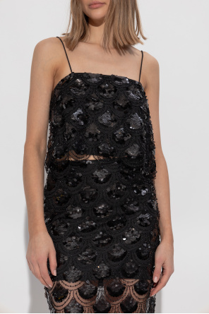 ROTATE Kurzes Paillettentop