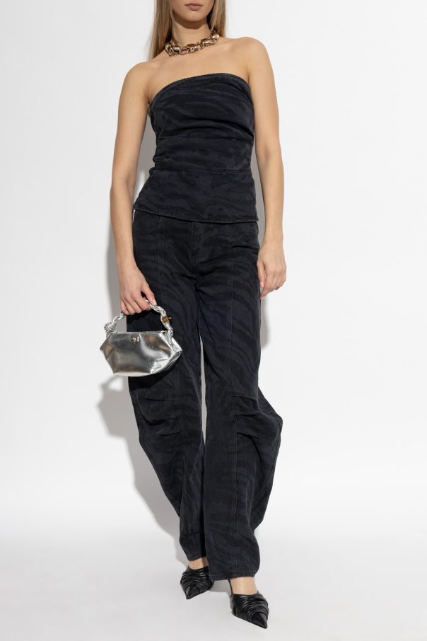 ROTATE Top vaquero con hombros descubiertos