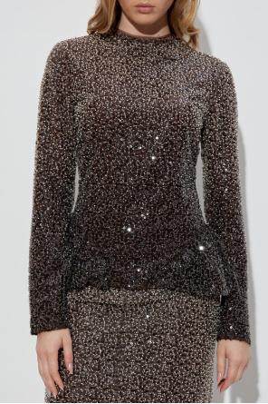 ROTATE Sequin top with long sleeves