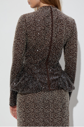 ROTATE Sequin top with long sleeves