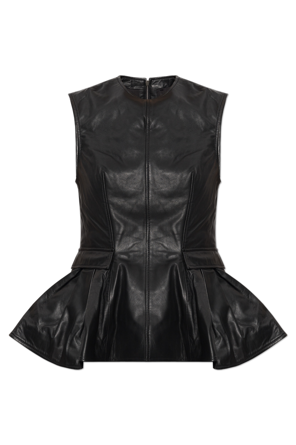Leather sleeveless top od ROTATE