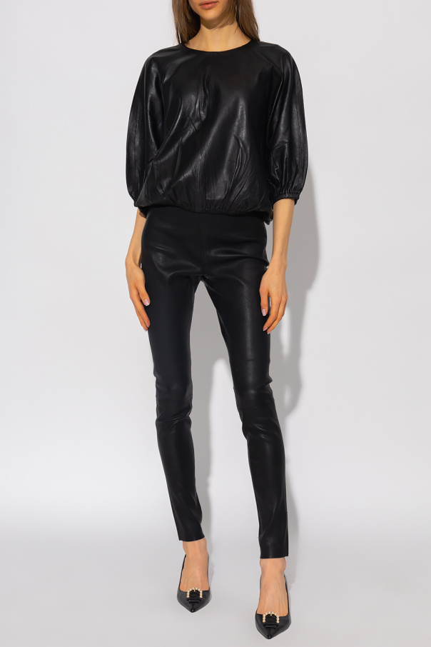 GOLDEN GOOSE: THE PERFECT IMPERFECTION ‘Chia’ leather top