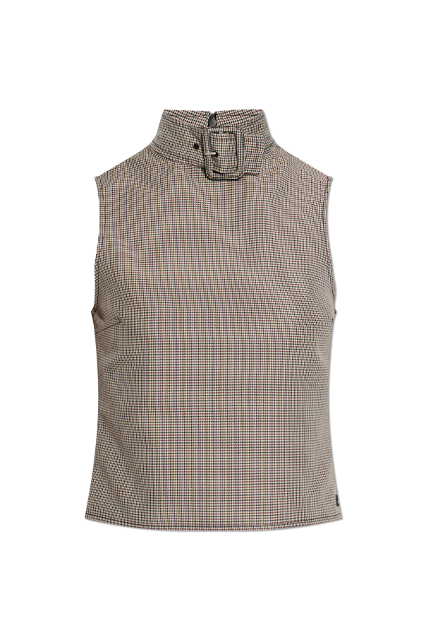 Courrèges Top ze wzorem w pepitkę