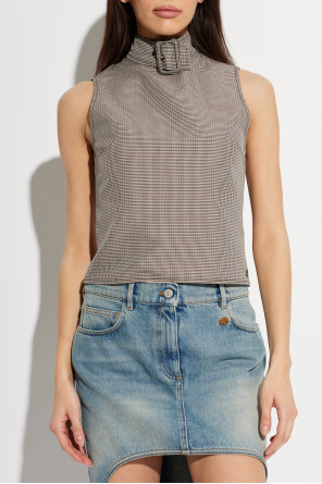 Courrèges Top ze wzorem w pepitkę