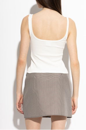 Courrèges Geripptes ärmelloses Top