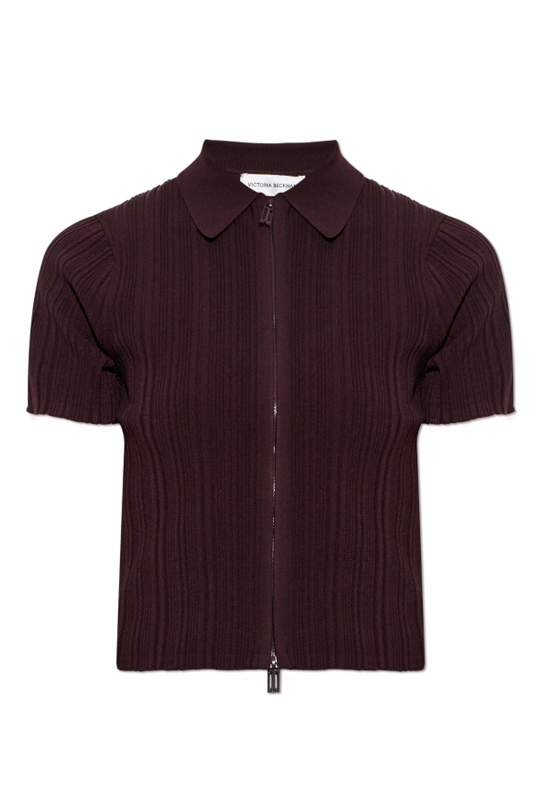 Ribbed cardigan with short sleeves od Victoria Beckham