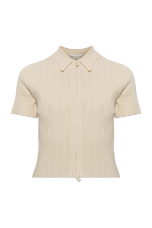Ribbed short-sleeve top