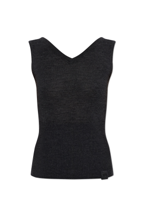 Wool top with V-neck