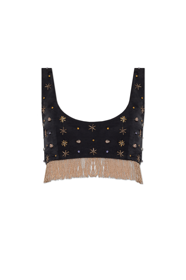 forte_forte Short top with shimmering appliqués