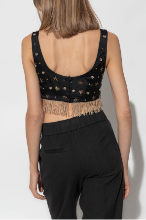 forte_forte Short top with shimmering appliqués