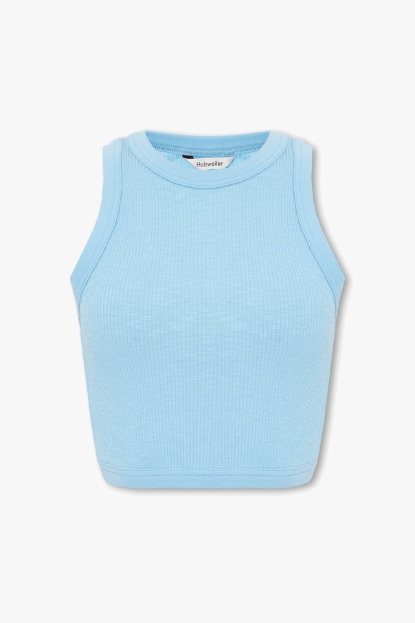Holzweiler 'Abercrombie & Fitch T-shirt met V-hals in logo in marineblauw