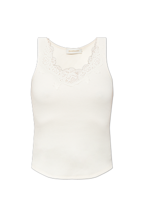 Lace-trimmed top