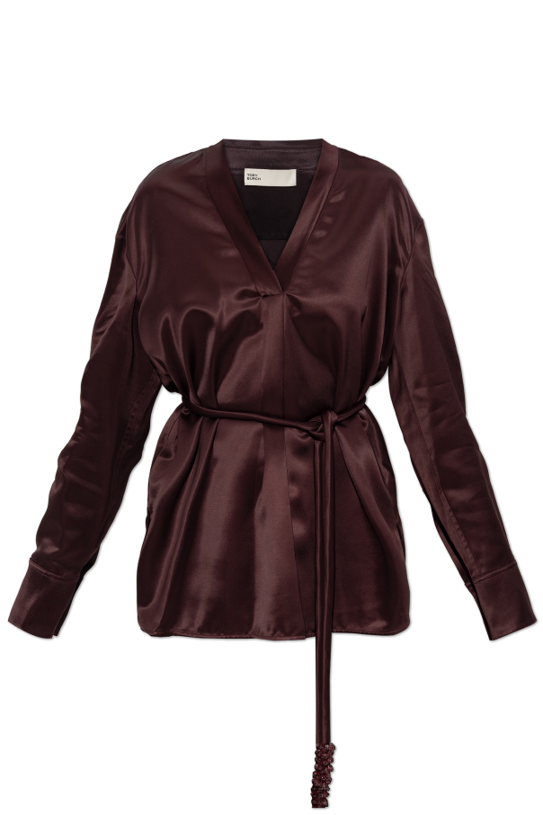 Satin top with decorative cord od Tory Burch
