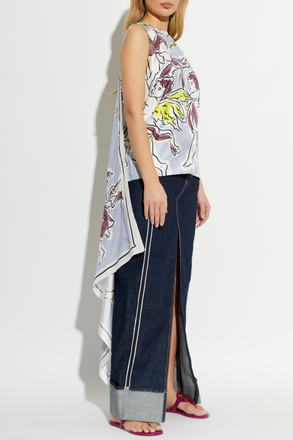 Tory Burch Jedwabny top z szalem