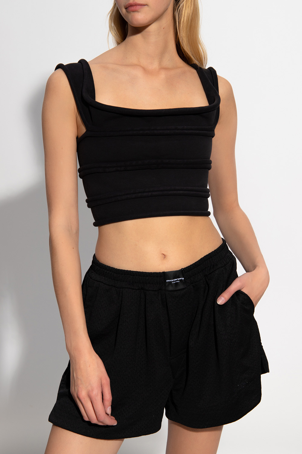 Black Cropped top with logo T by Alexander Wang - Vitkac Canada