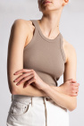 TOTEME GREY Ribbed tank top