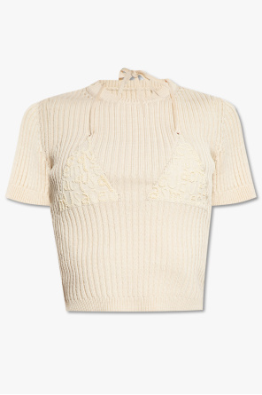 shirt with sun flower garland motif versace jeans couture shirt
